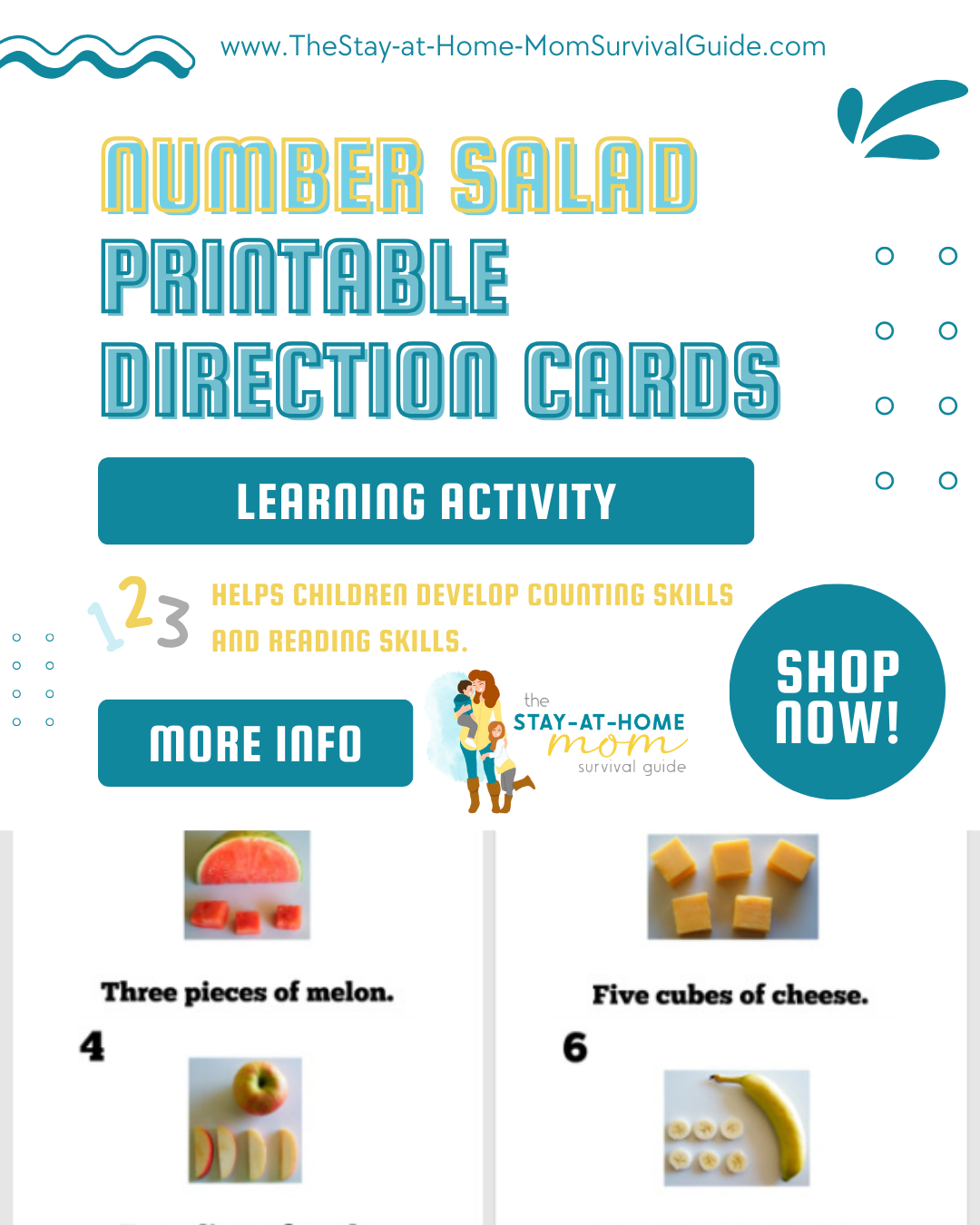 Number Salad Printable Direction Cards