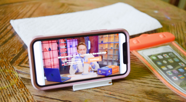 Phone streaming video instructions that are a perk of Generation Genius science kits.