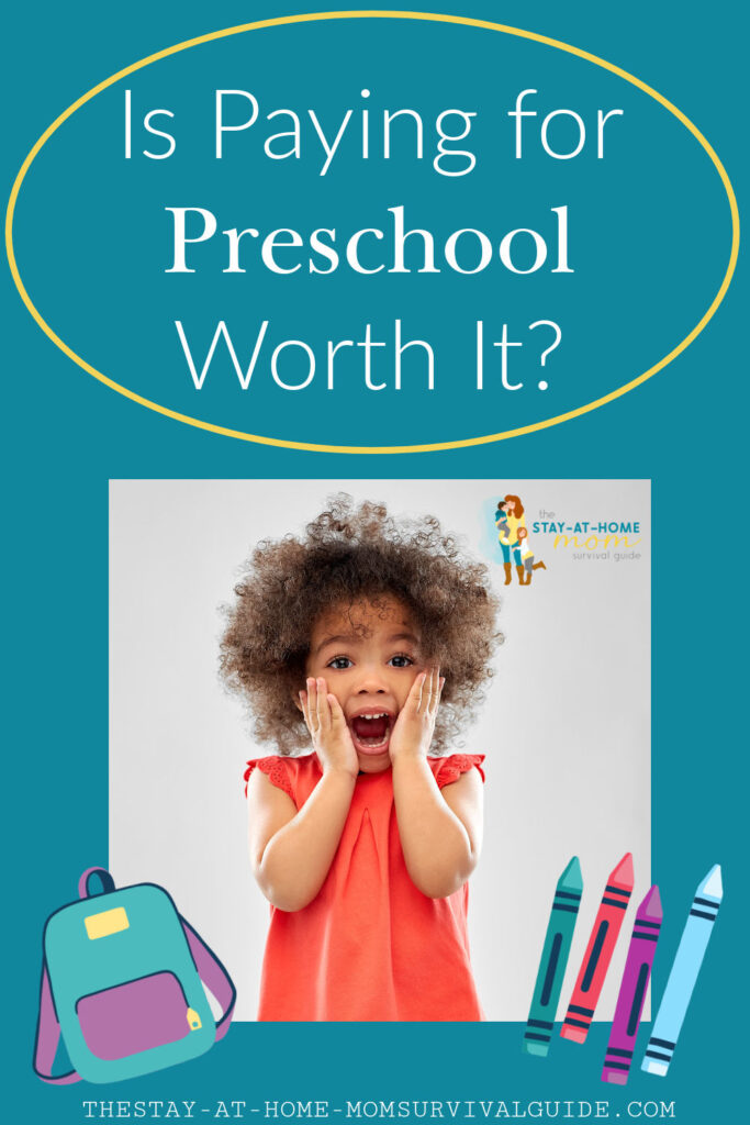 Child with a surprised look on her face. Text reads is paying for preschool worth it?