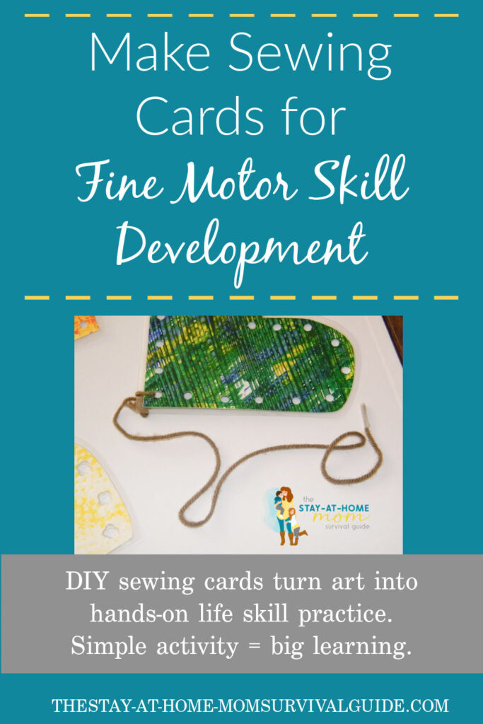 DIY sewing cards are a great way to teach fine motor skills in preschool. Make your own sewing cards with this multi-faceted art and fine motor activity.