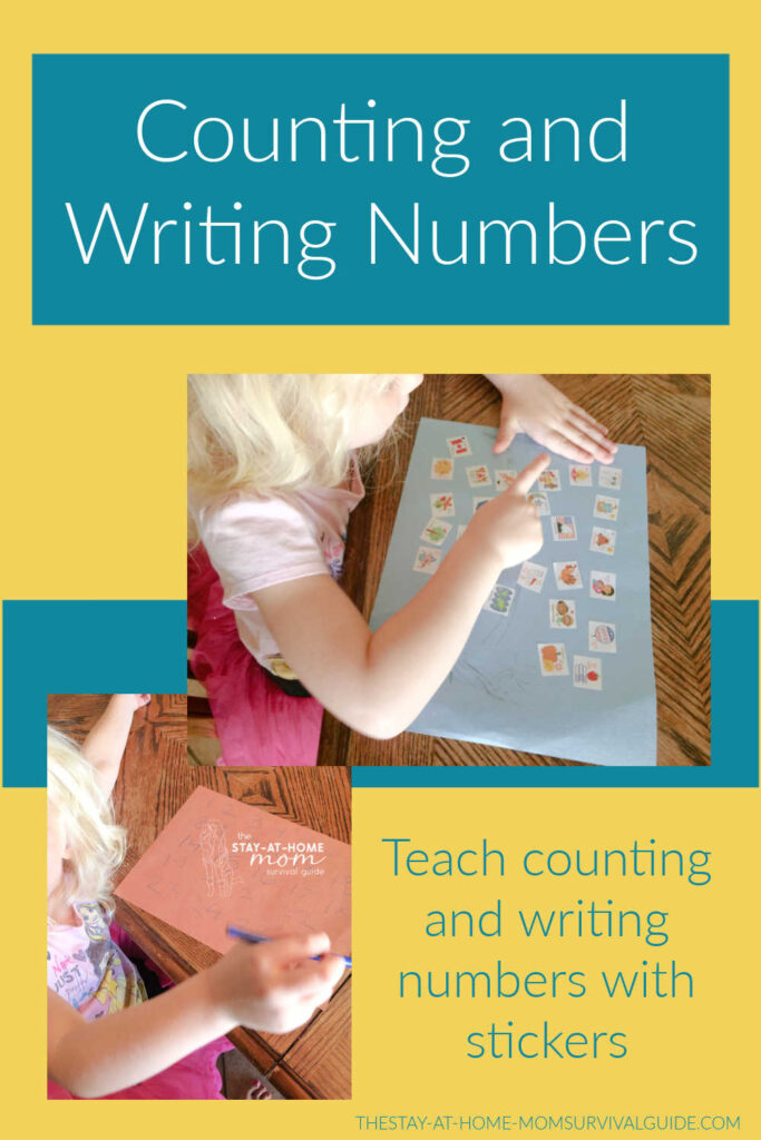 Counting and writing numbers activity image collage.