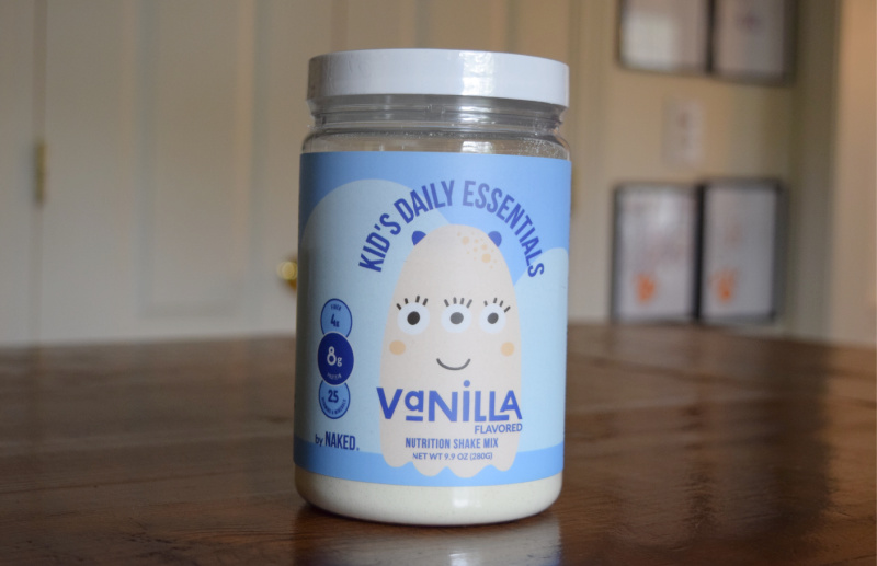 Container of Kids Daily Essentials Nutrition Shake Mix for Kids.