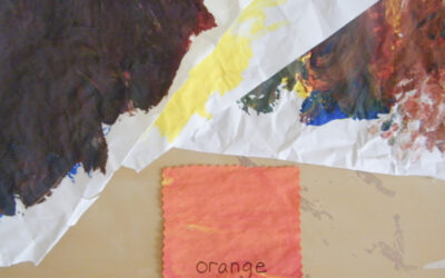 Child Made Color Wheel Color Mixing Cards