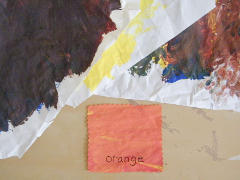 Child Made Color Wheel Color Mixing Cards
