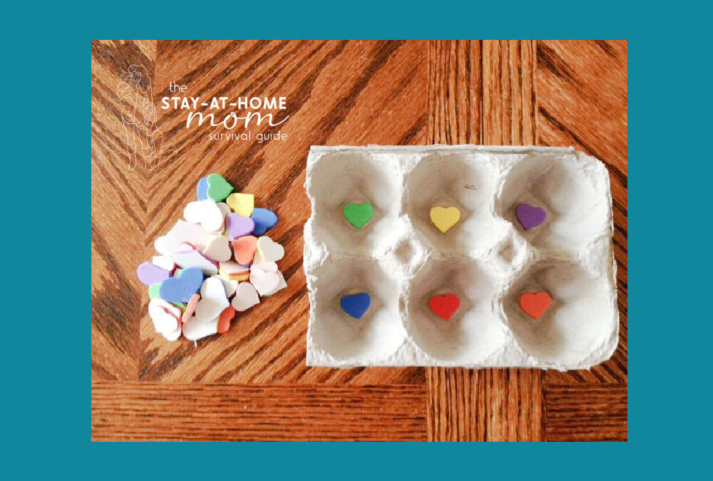 Egg Carton Color and Sticker Sorting Activity