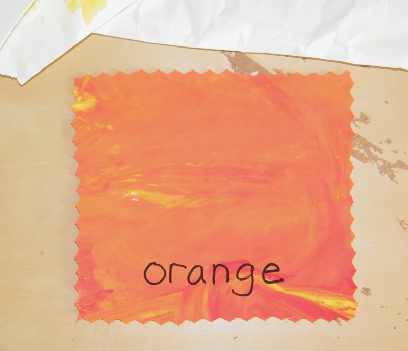 Color wheel color mixing cards for toddlers to make to learn the colors.
