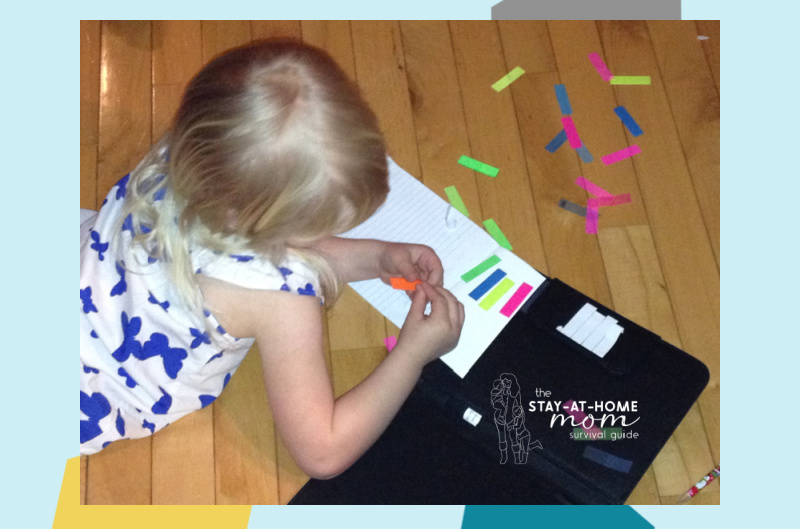 Fine Motor Work with Sticky Tabs