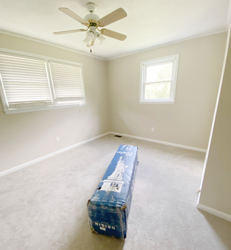 Origin Hybrid Pro mattress in box in our teen bedroom makeover for better sleep for teens.